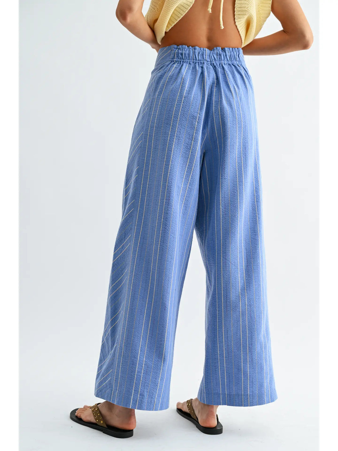 Pinstripe Wide-Leg Trousers