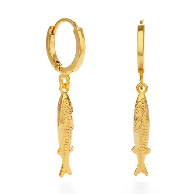 Tiny Fish Huggie Hoop Earrings