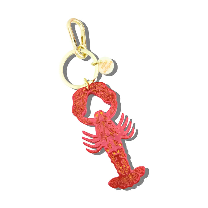 Hand-Painted Lobster Bag Charm + Keychain | Eco-Friendly
