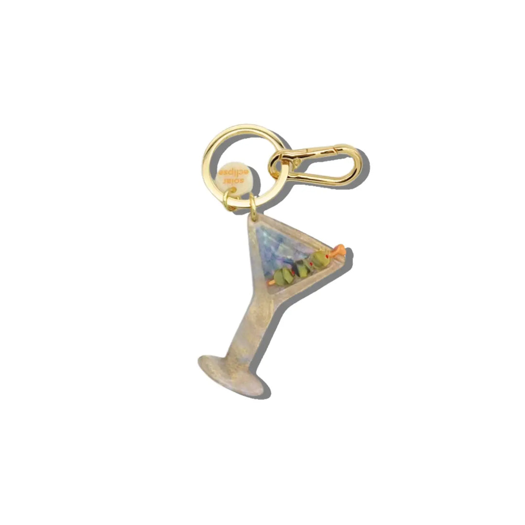Hand-Painted Martini Bag Charm + Keychain | Eco-Friendly