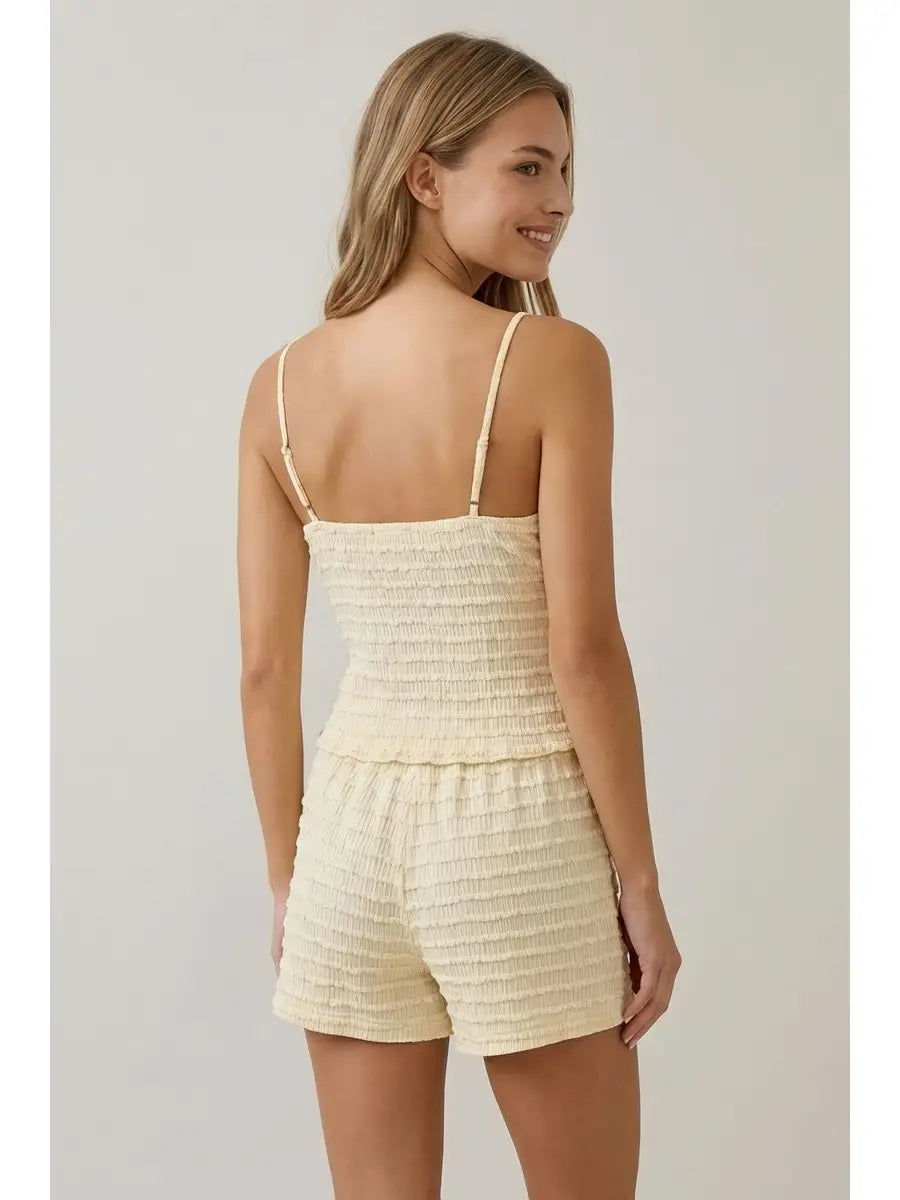 Mini Ruffle Detail Adjustable Straps Cami Top