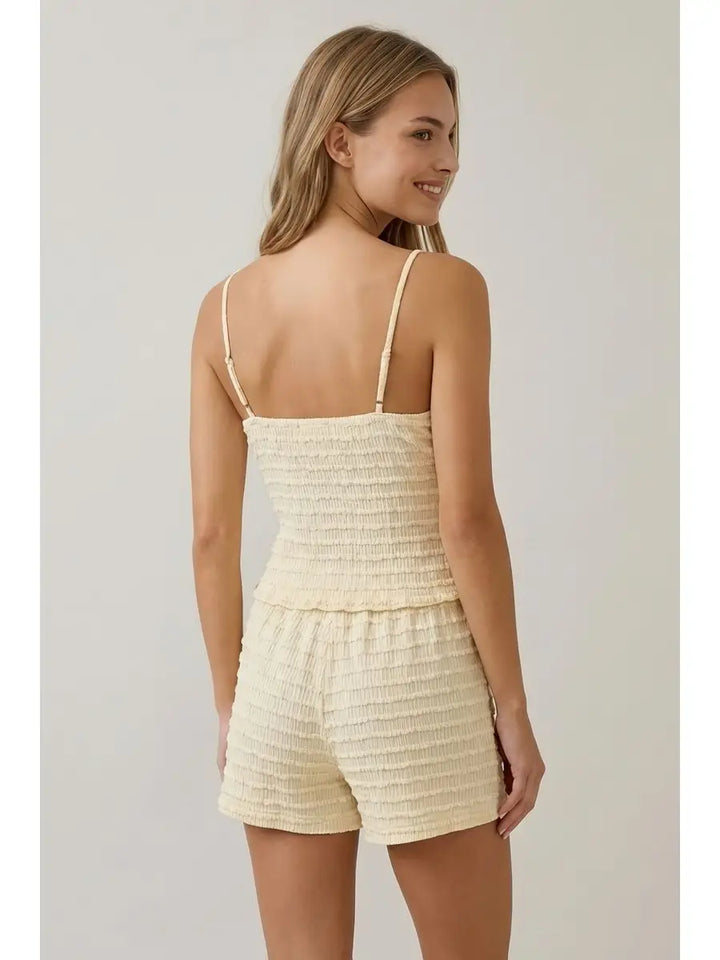 Mini Ruffle Detail Adjustable Straps Cami Top