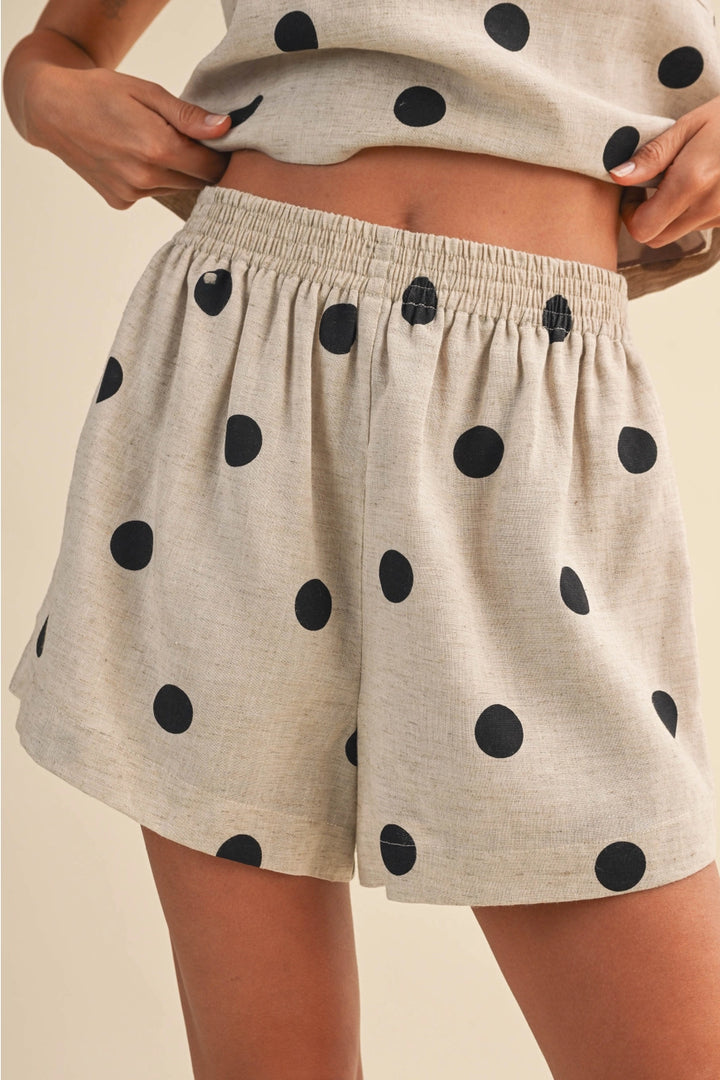 Linen Polka Dot Shorts