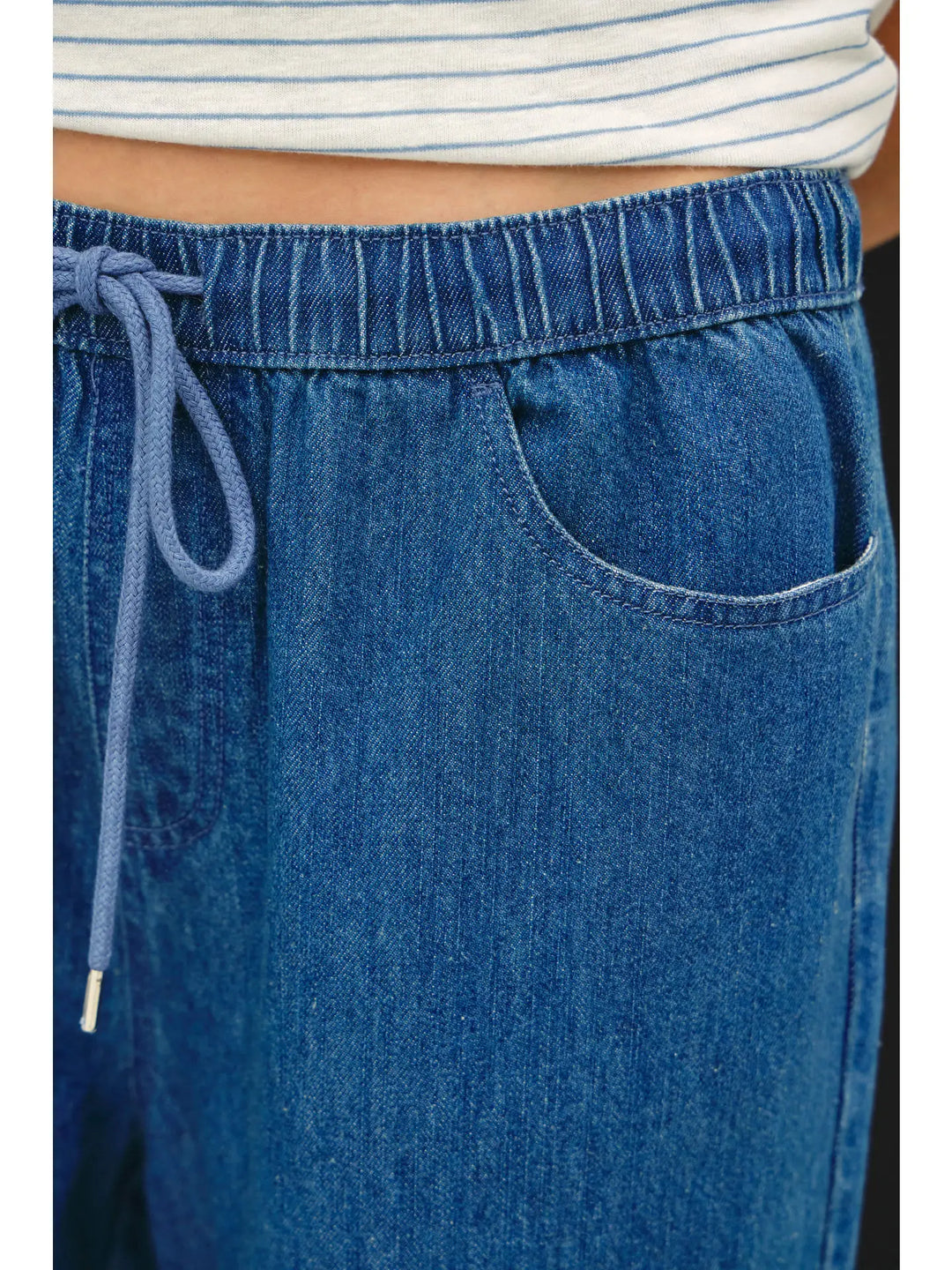 Ultra Comfy Pull On Wide Leg Denim Pants