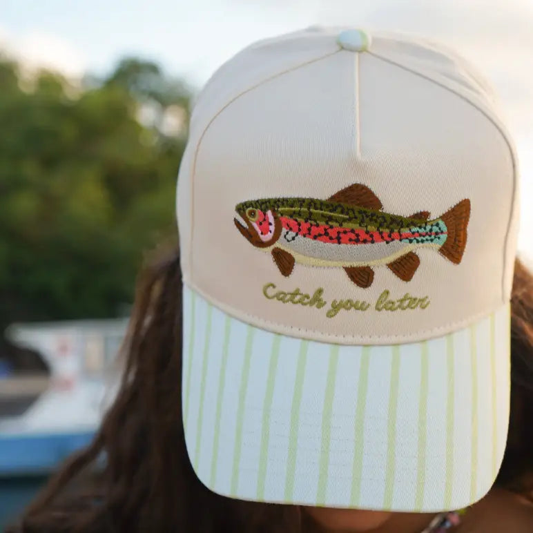 Catch You Later - Green Stripe Hat