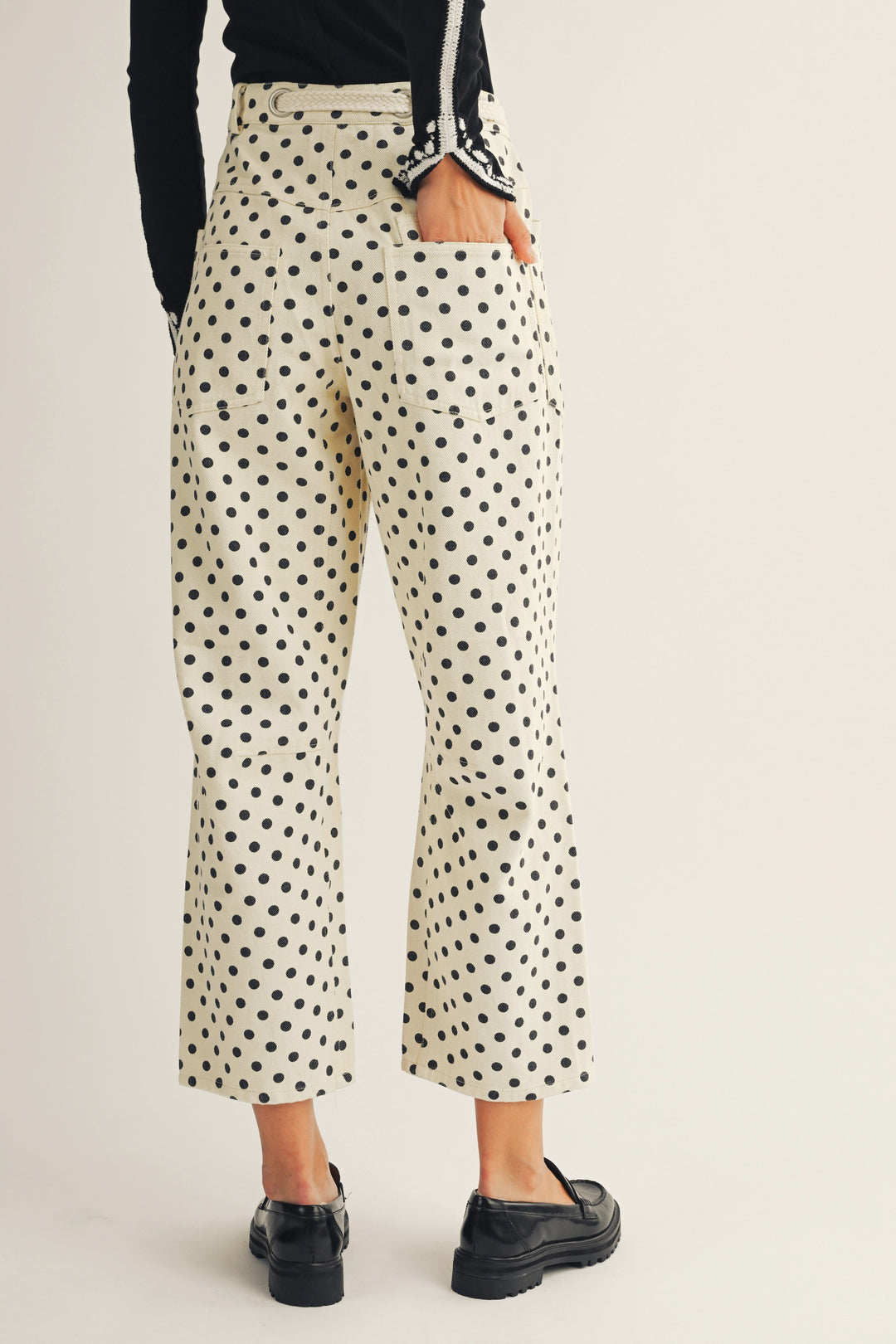 Polka Dots String Barrel Pants