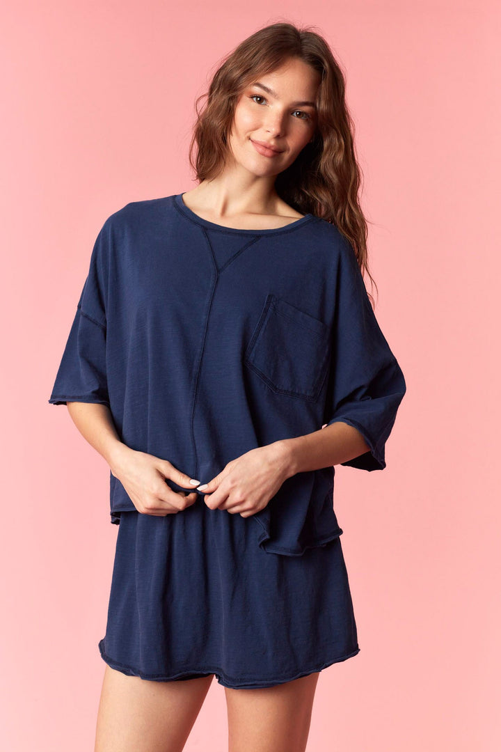 Easy Going Top - Navy
