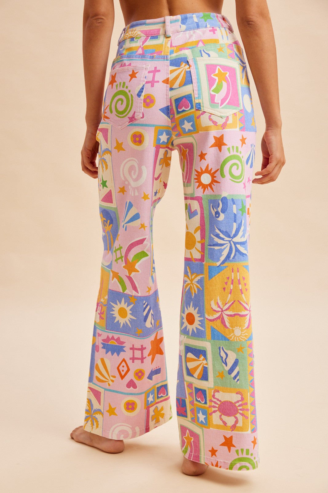 Summer Patchwork Wide Leg Lightweight Denim Pants