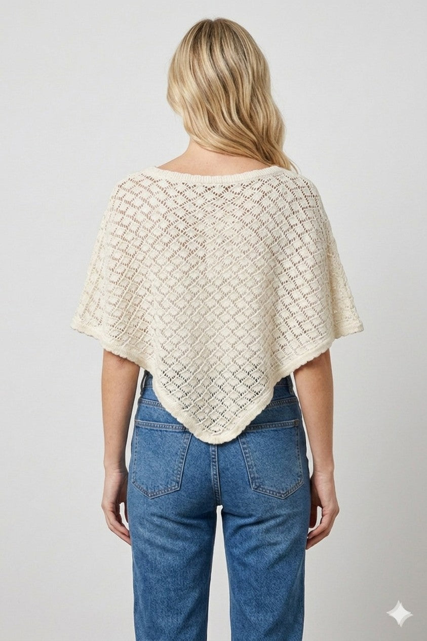 Ivory Poncho Top