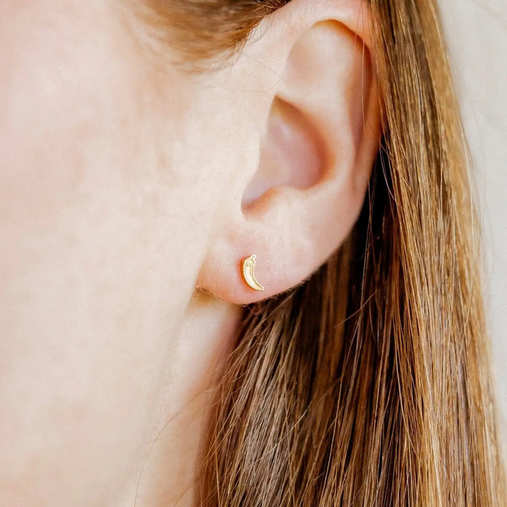 Screwback Stud Earrings - Chili Pepper Gold