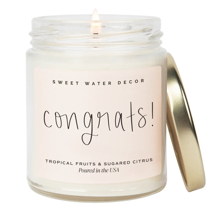 Congrats! 9 oz Soy Candle - Home Decor & Gifts