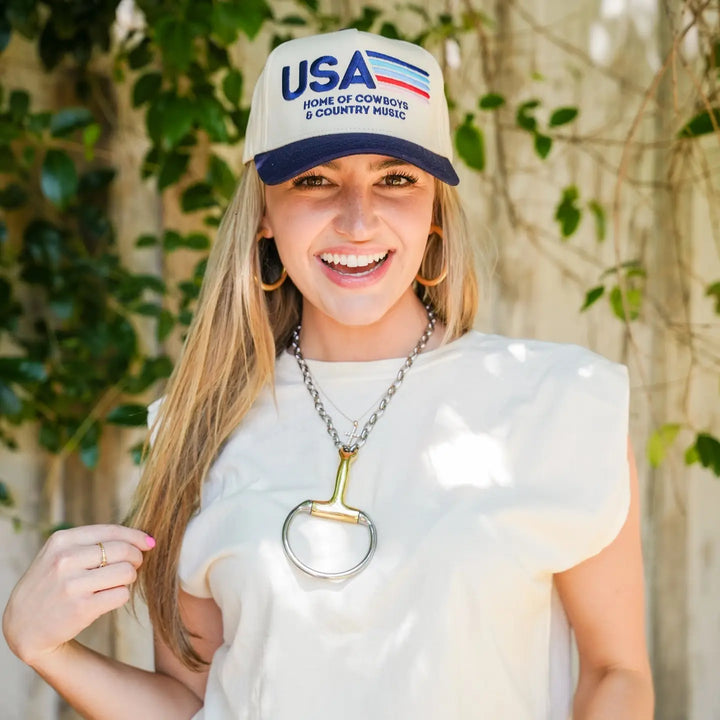 USA Home of Cowboys Canvas Cap