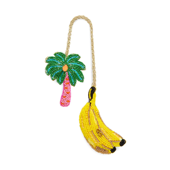 Banana/Palm Tree Beaded Bag Charm,Multi