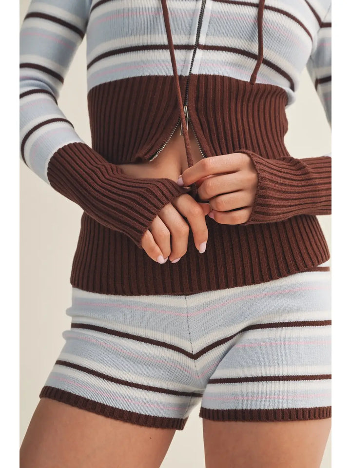 Striped Knit Shorts