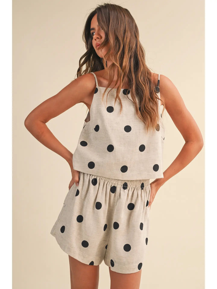 Linen Polka Dot Tank Top