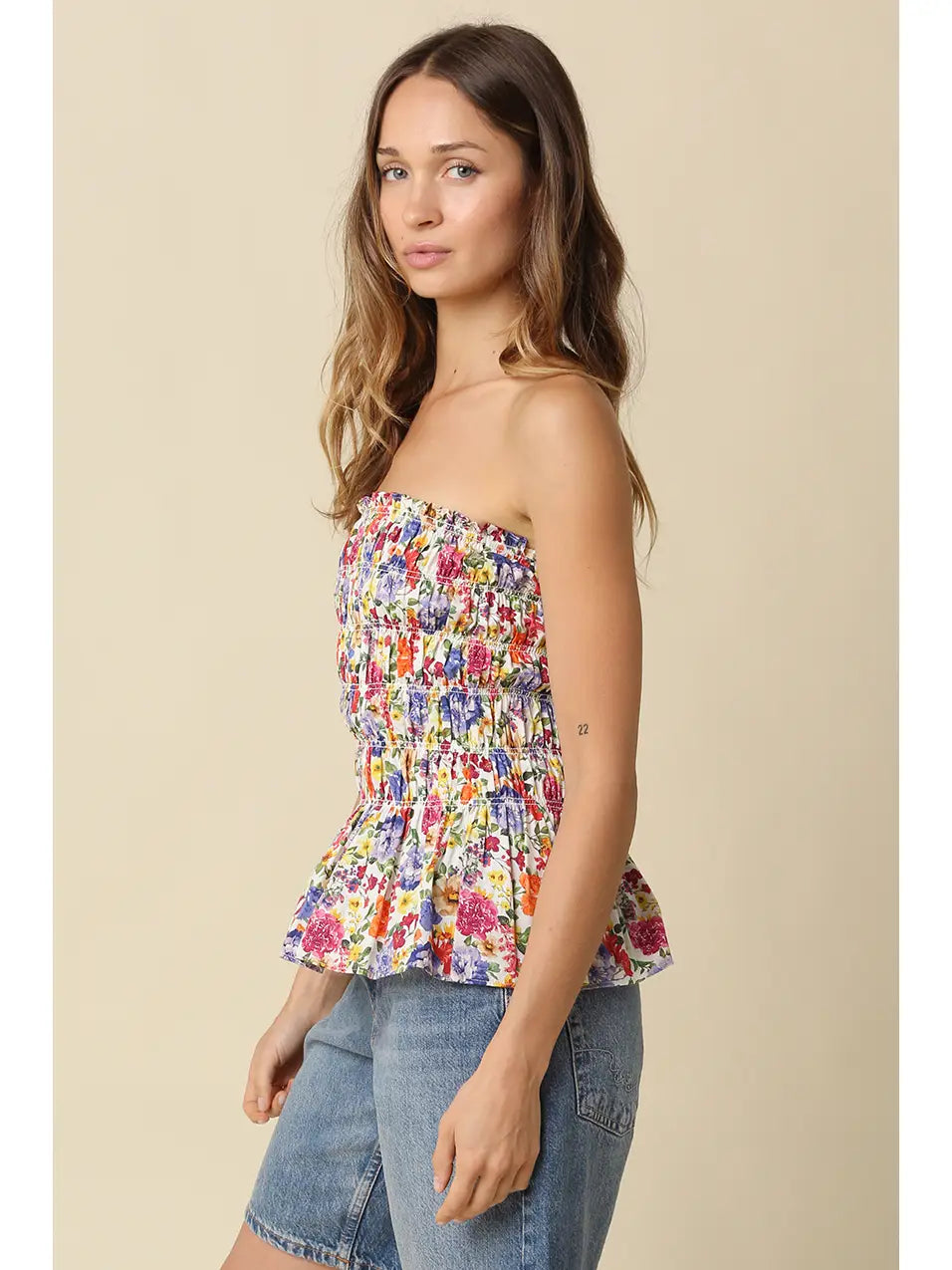 Meadow Smocked Floral Tube Top