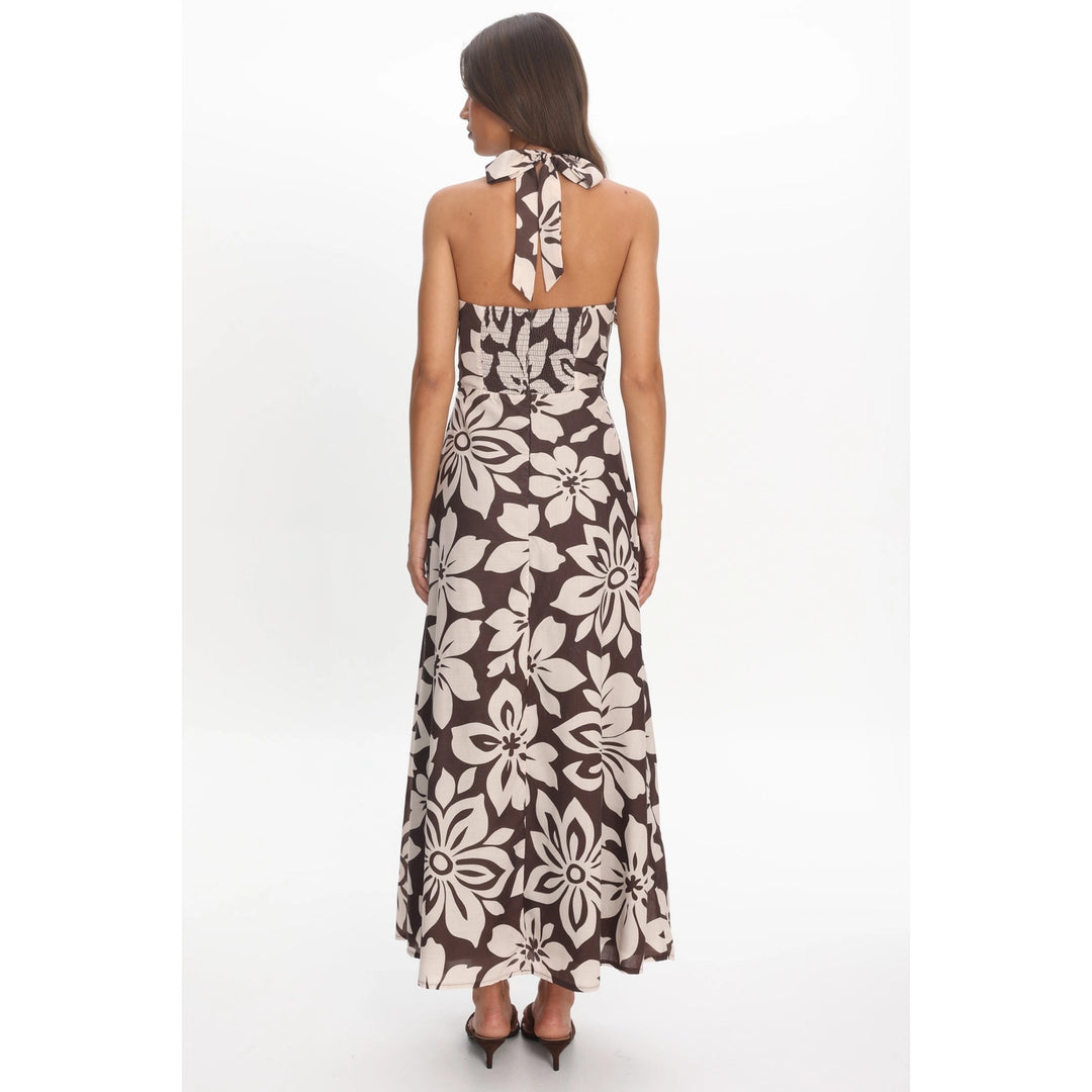 Tropics Bound Halter Maxi Neckline Dress