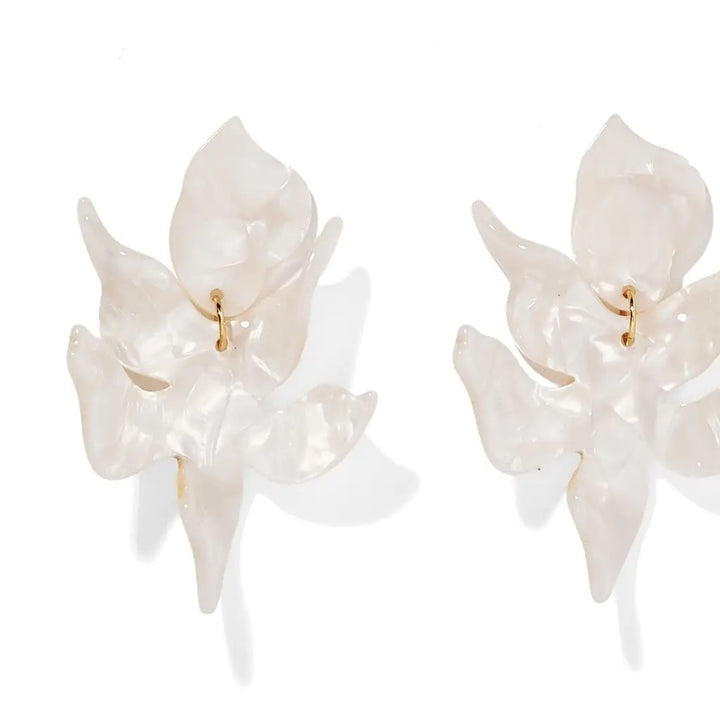 Flora Statement Earrings - Cloud Dancer