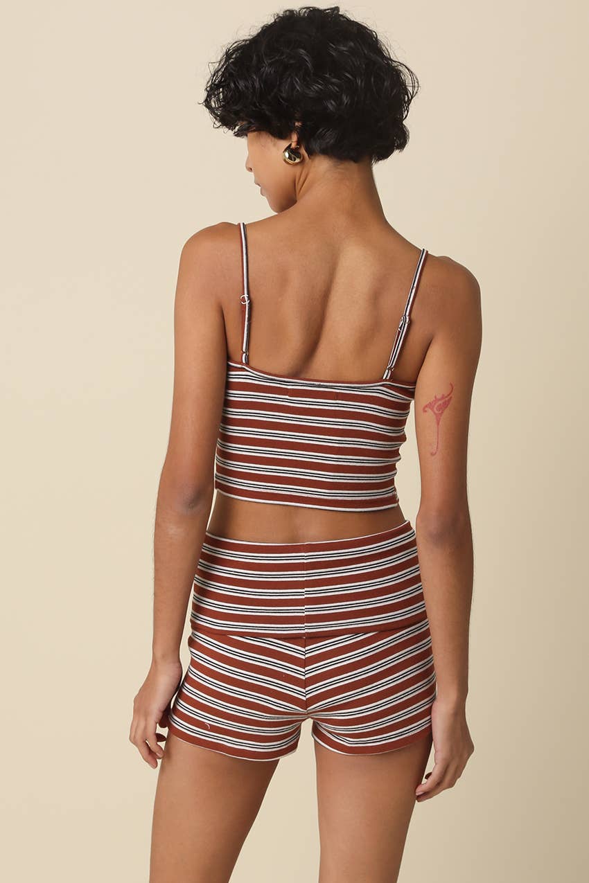 Jane Ribbed Striped Shorts