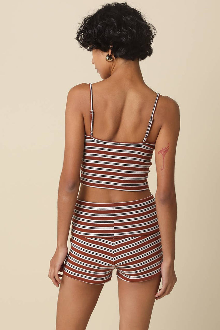 Jane Ribbed Striped Shorts