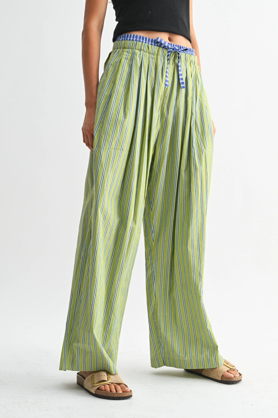Striped Wide-Leg Trousers