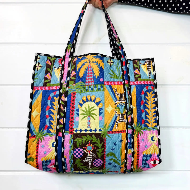 Tote Bags Quilted | Large Oversized Travel Bag | Palm Cirque