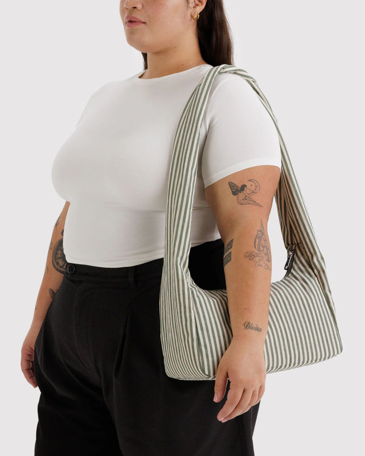 Nylon Meringue Bag - Sage Stripe Baggu