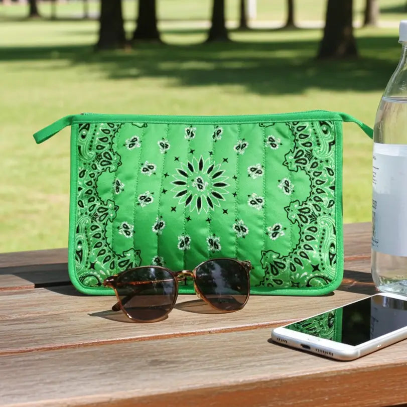 Bandana Print Pouch - Green