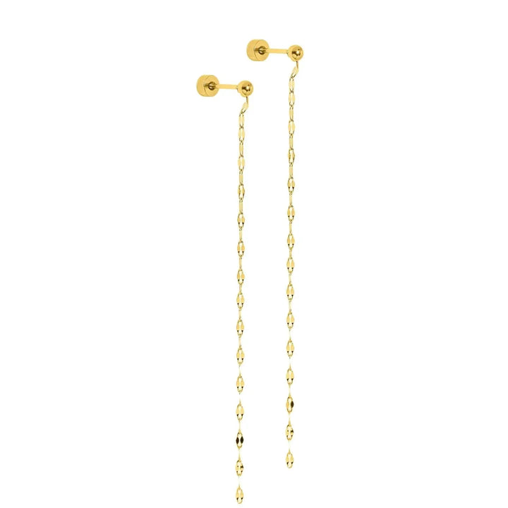 Screwback Stud Earrings - Devin Duster Gold