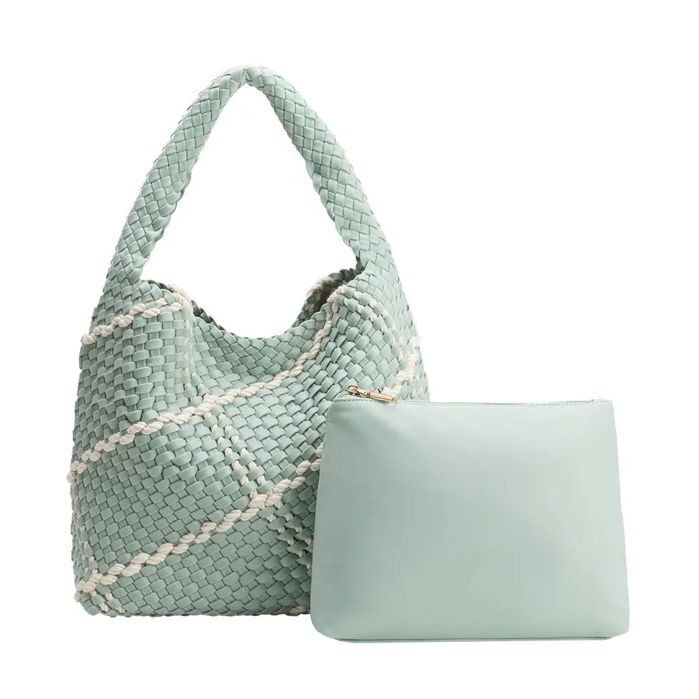 Johanna Seafoam Nylon Shoulder Bag Melie Bianco