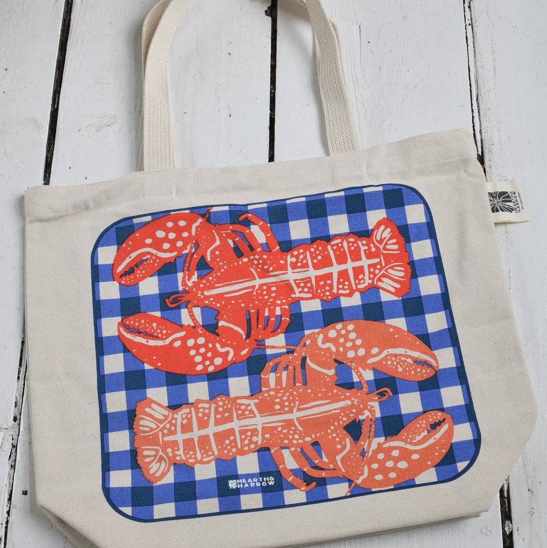 Lobster Tote Bag - 100% Cotton - Market and Beach Bag