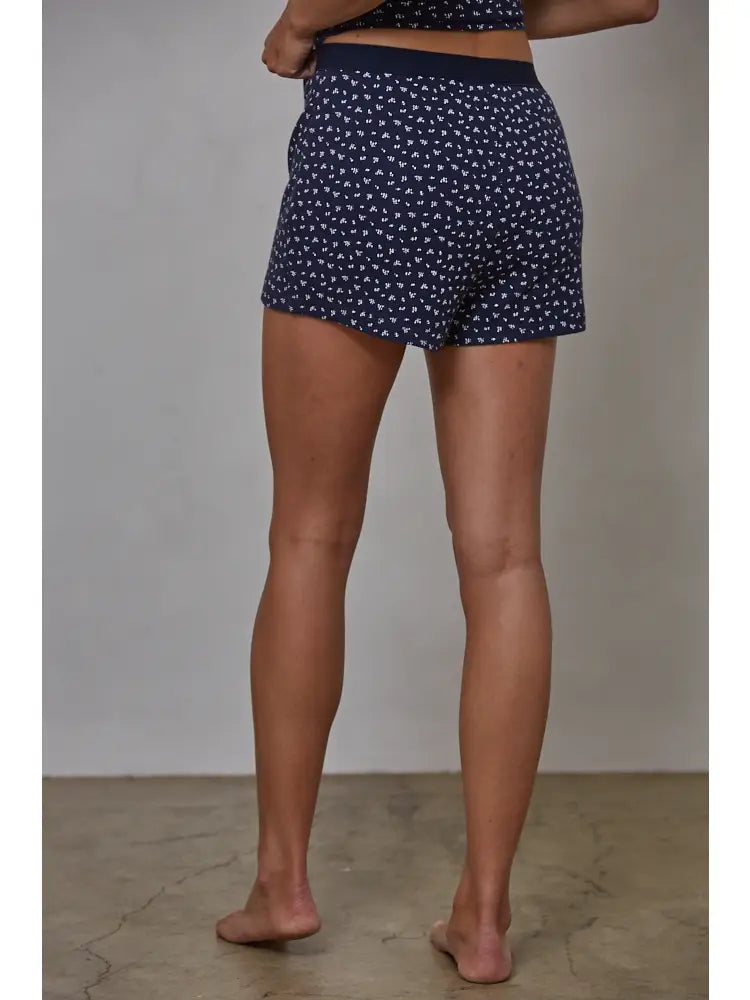 Knit Cotton Polyester Floral Print Waffle Cami Top