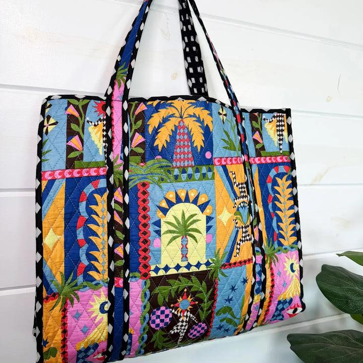 Tote Bags Quilted | Large Oversized Travel Bag | Palm Cirque