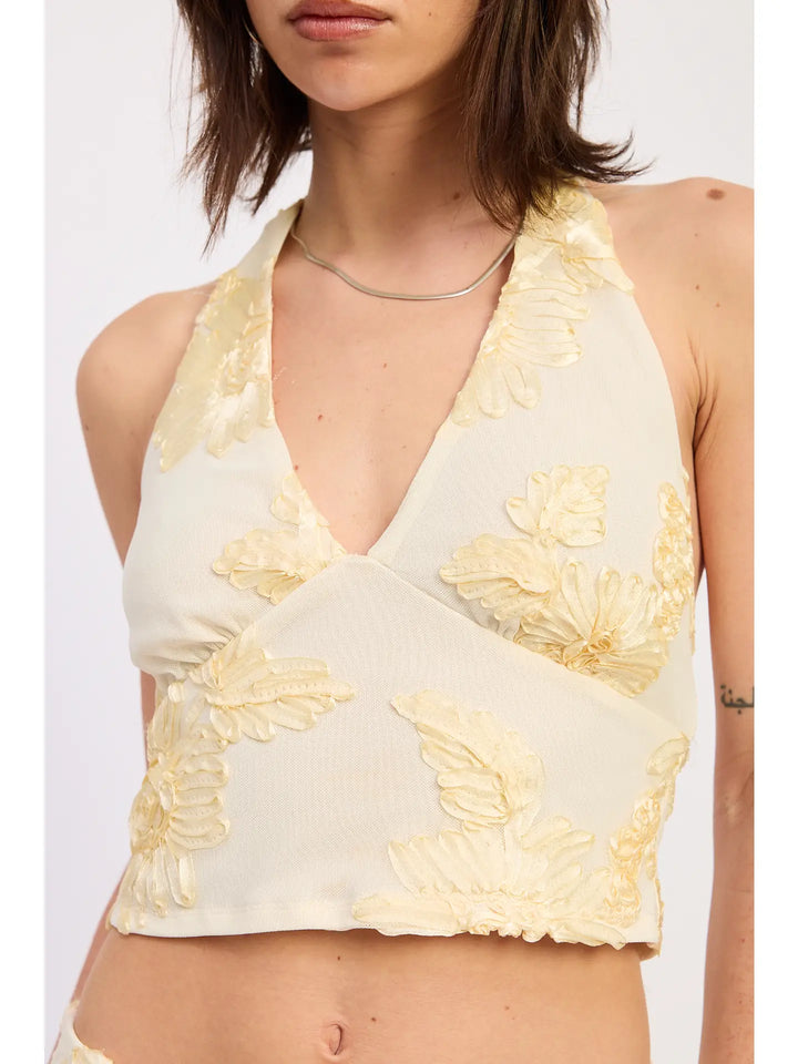 Neck Tie Halter Macrame Top