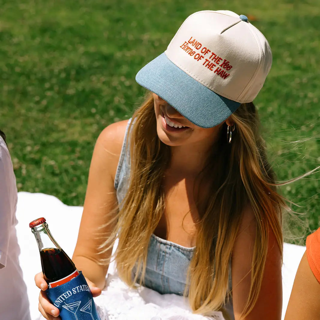 Land of the Yee Home of the Haw Denim Brim- 4th of July Hat