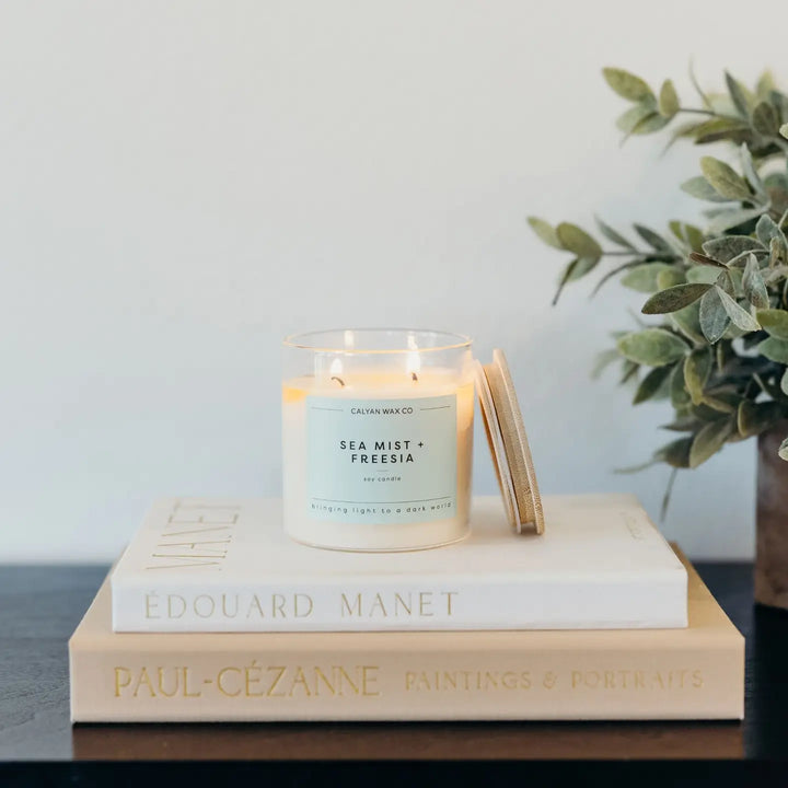 Sea Mist + Freesia - Glass Tumbler Soy Candle