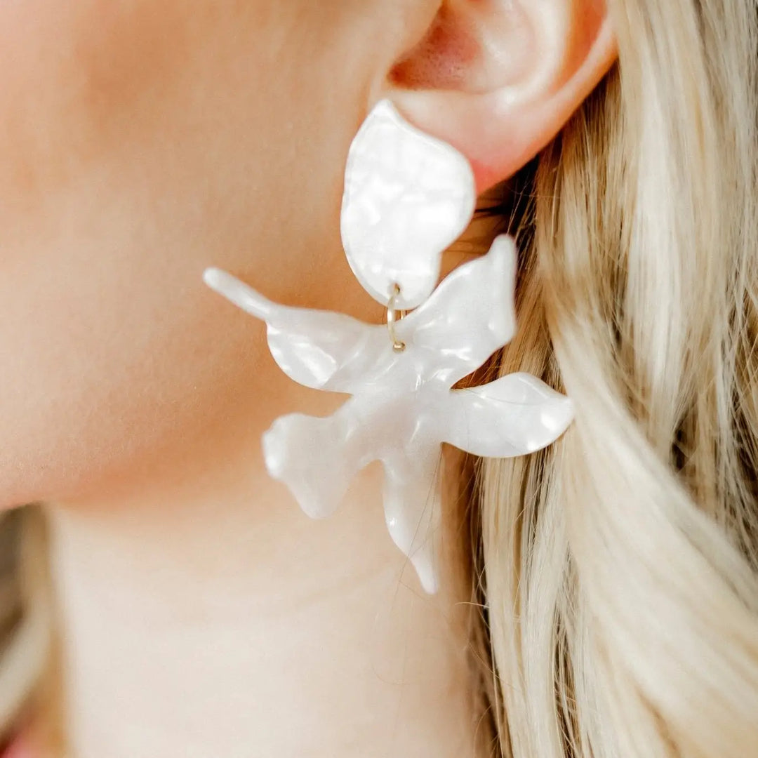 Flora Statement Earrings - Cloud Dancer