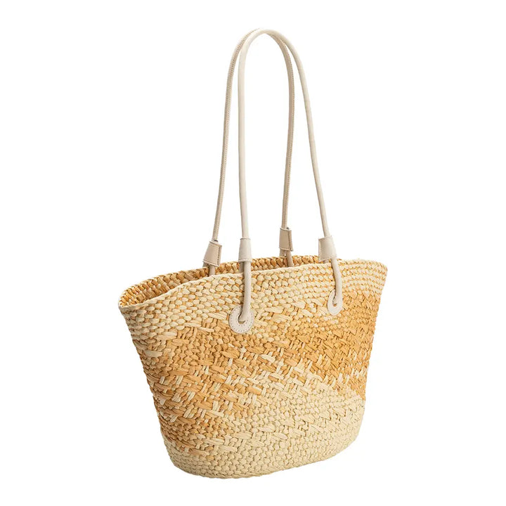Sunset Wheat Straw Tote Bag Melie Bianco