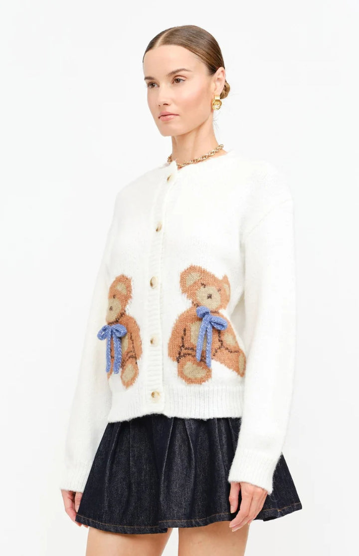 Teddy Cardigan In White