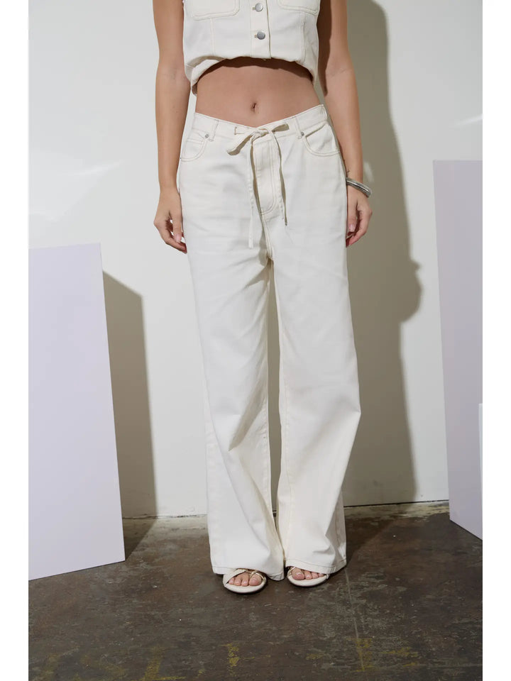 Drawstring Detail Denim Pants
