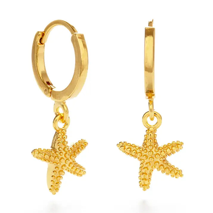 Starfish Huggie Hoops