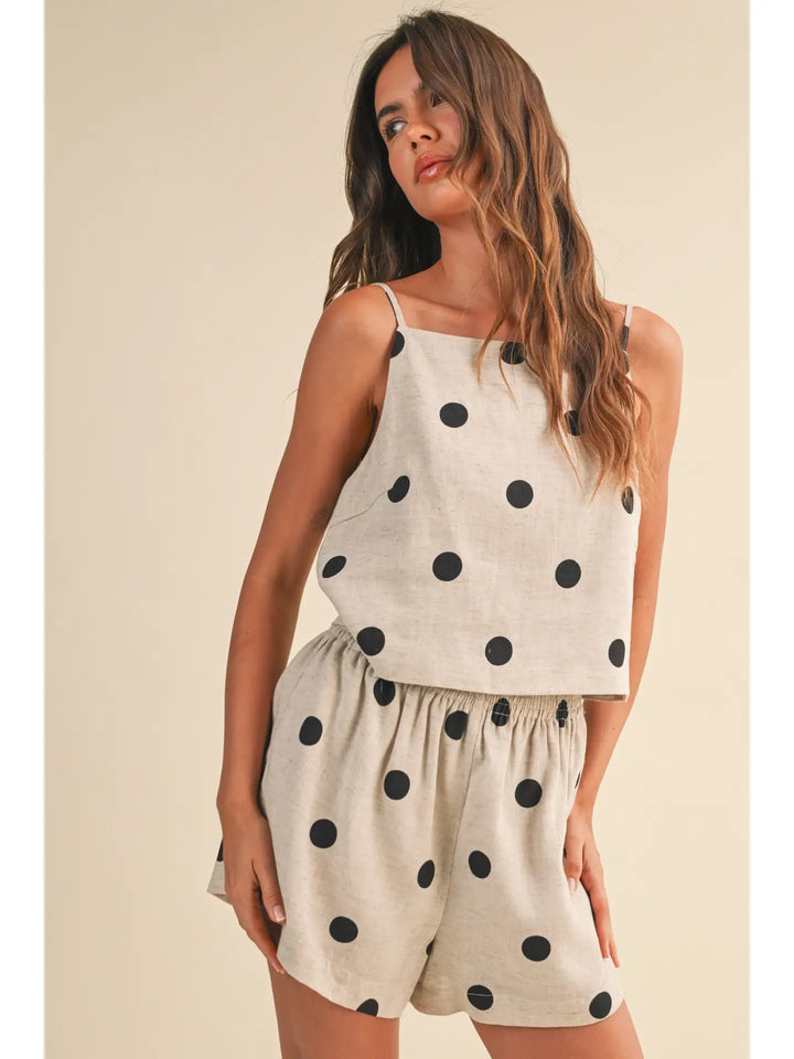 Linen Polka Dot Tank Top