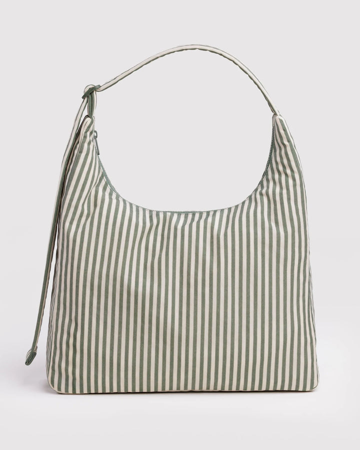 Nylon Shoulder Bag - Sage Stripe Baggu