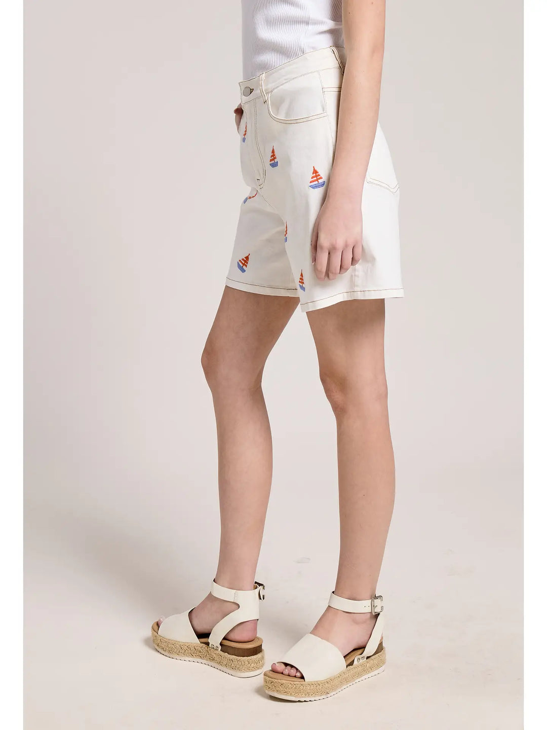 Sailboat Print Shorts