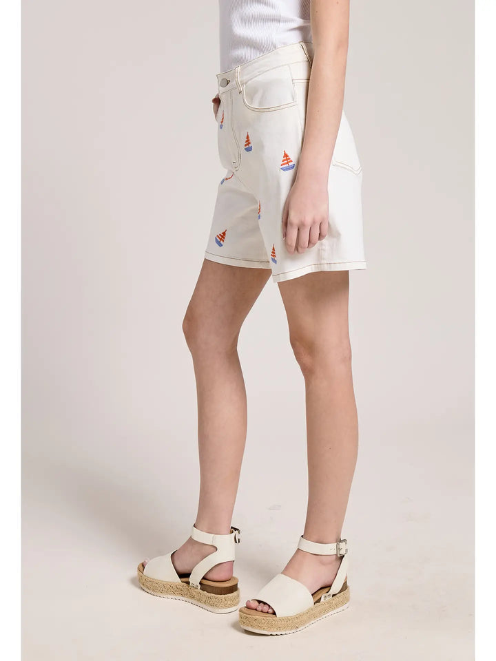 Sailboat Print Shorts