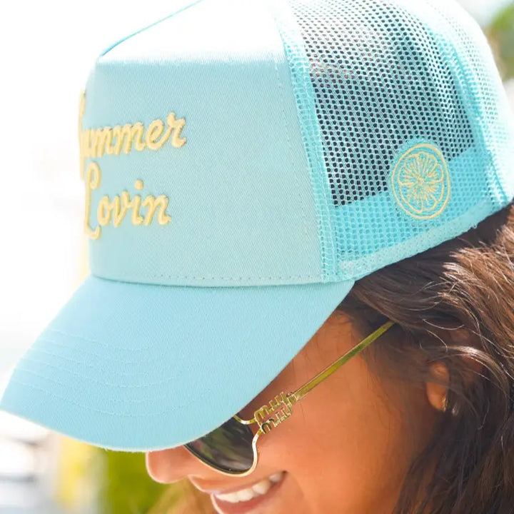 Summer Lovin - Baby Blue Canvas Trucker Hat