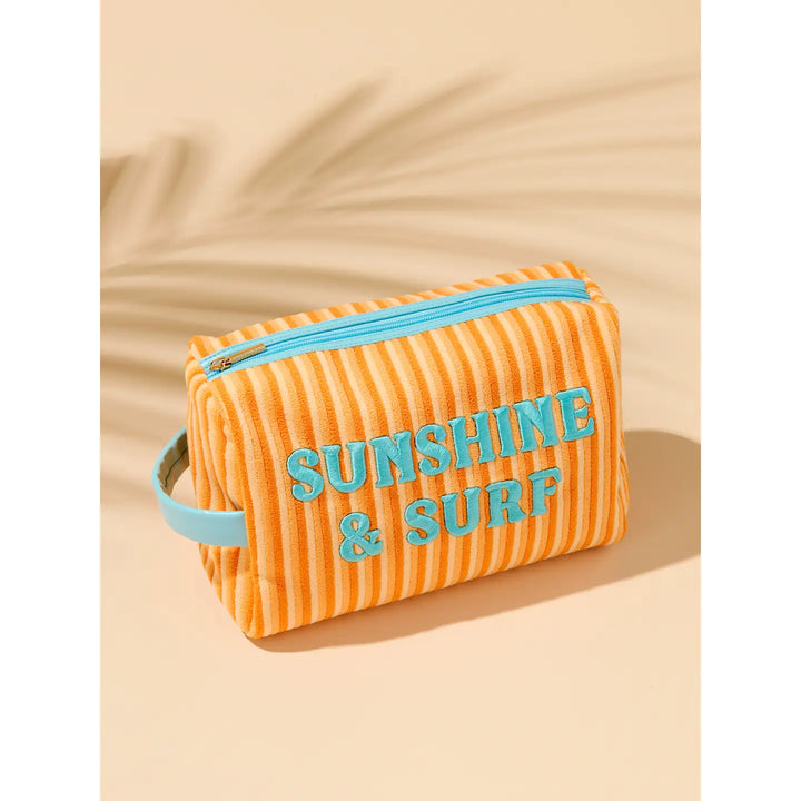 "Sunshine & Surf" Large Zip Pouch,Orange