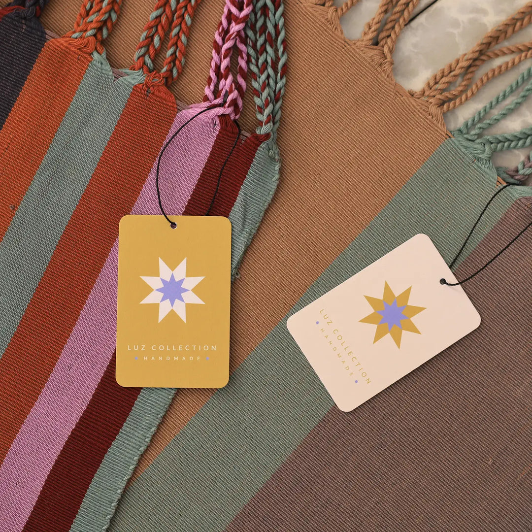 Las Rayas Tote Hand Woven in Chiapas - Nubes