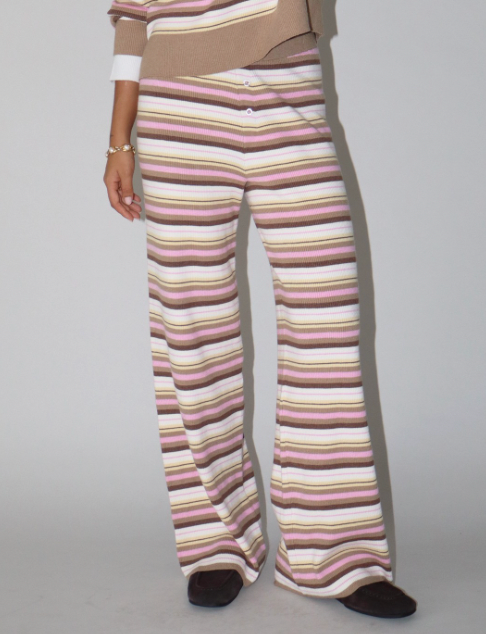 Brown/Pink Multi Striped Pants