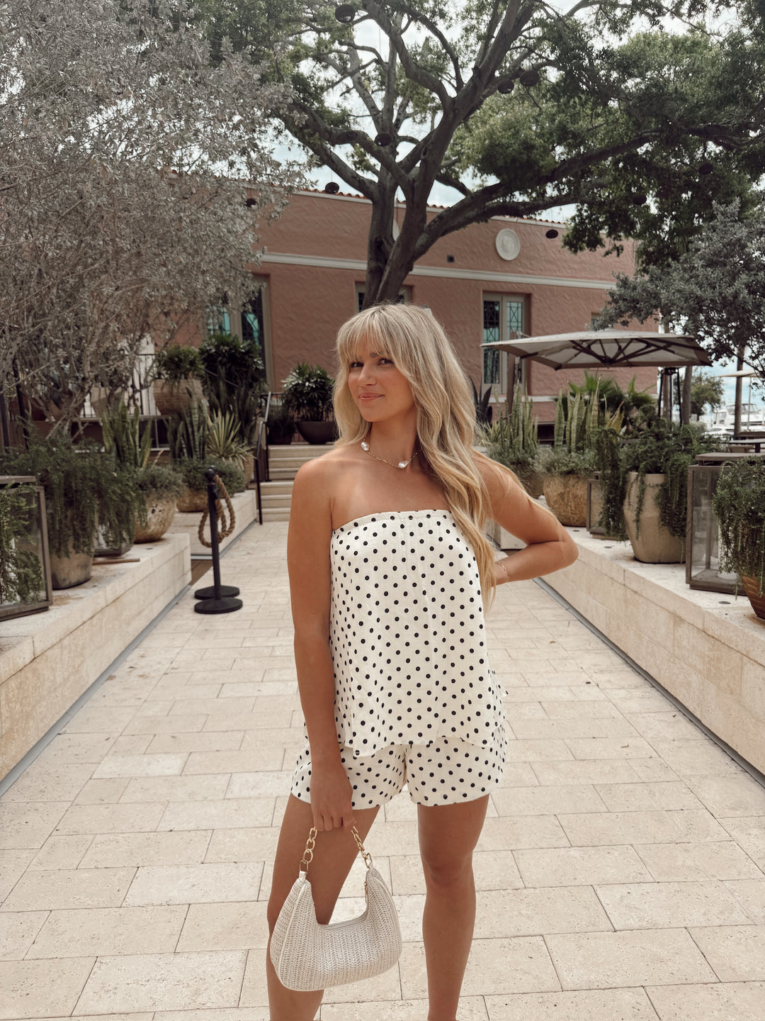 Polka Dot Strapless Tube Top